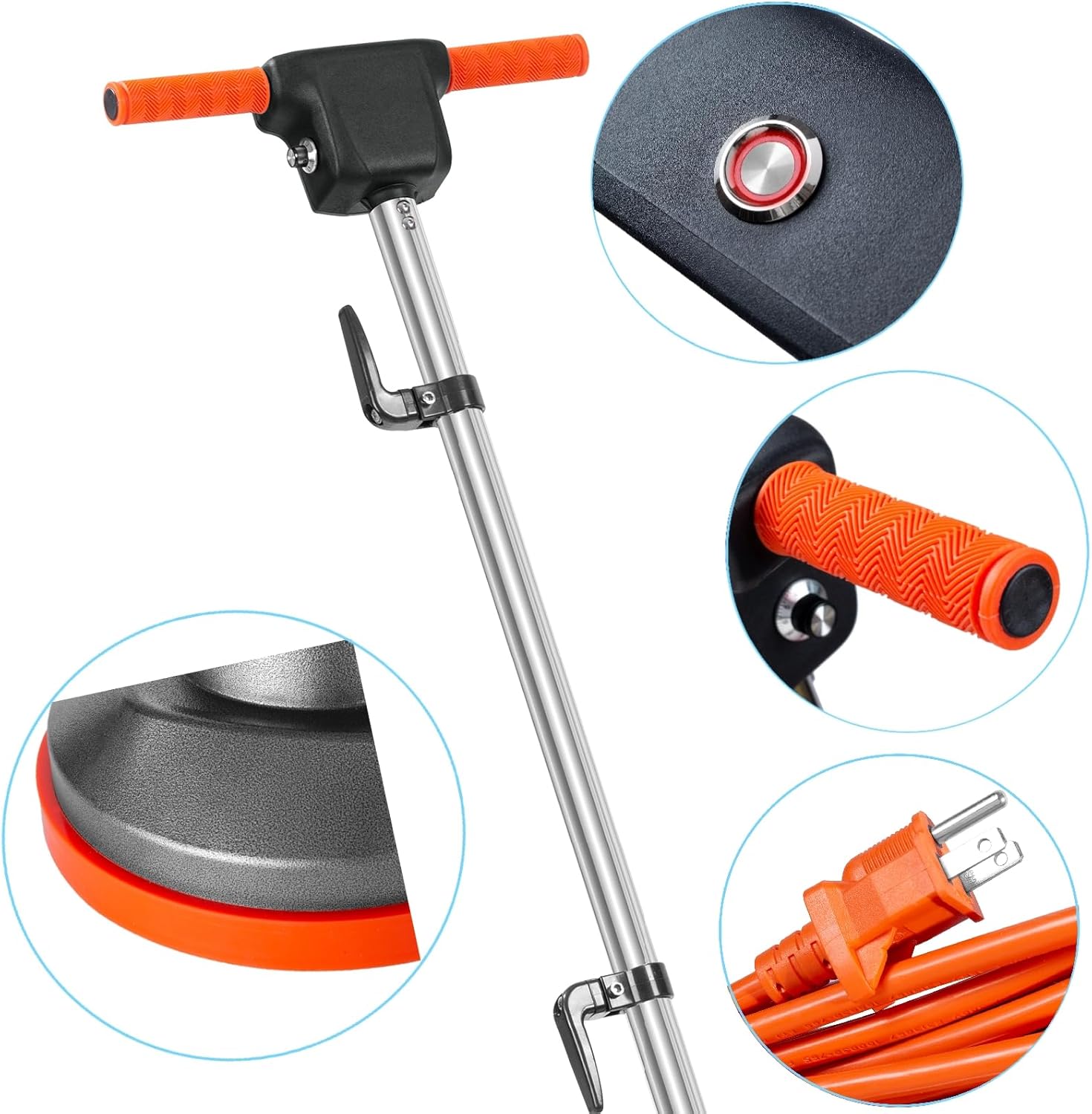 Commercial Floor Scrubber Machine with Brushes and Pads, Heavy Duty Floor Cleaner Polisher and Buffer- Deep Cleaning Tile and Grout, Hardwood Floors and Carpets without Getting on Hands and Knees