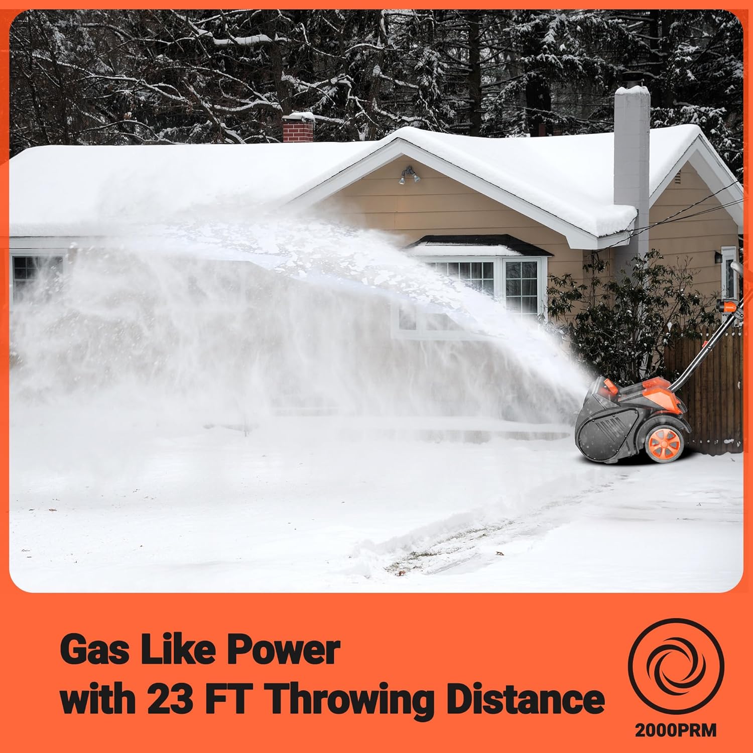 Cordless Snow Shovel with Wheels, 48V | 16-Inch | 4-Ah Brushless Cordless Snow Blower, Battery Snow Blower with Directional Plate & LED Lights (2 * 24V Battery & Dual Quick Charger Included)