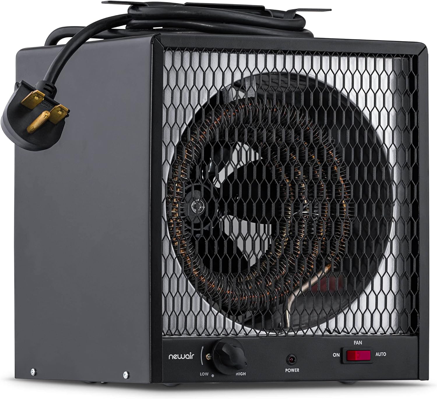 240v Portable Electric Garage Heater, Industrial Strength with Internal Thermostat and Carrying Handle, Heats 600 sq. ft. with 6-30R Plug, Perfect for Garages, Workshops and More