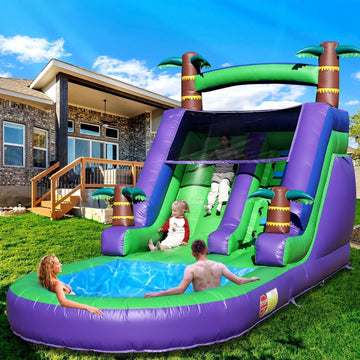 21FT(L) Commercial Grade Water Slide for Adults, (Heavy Duty Full PVC) (Big Splash Water Pool), 750w Blower, Inflatable Waterslide for Backyard, Outdoor Park, 21x9x12ft