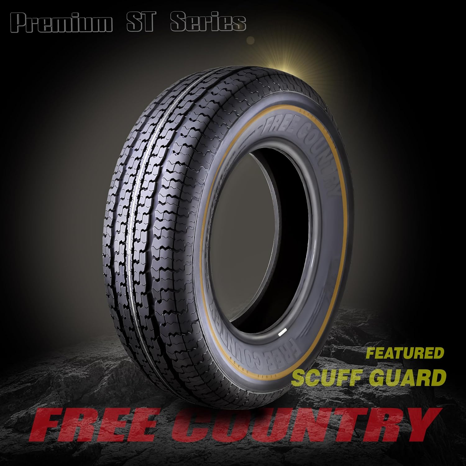 Libra Trailer Parts set of 4 Heavy Duty Trailer Tires ST205/75R15 205 75 15 10-Ply Load Range E Steel Belted Radial w/Scuff Guard
