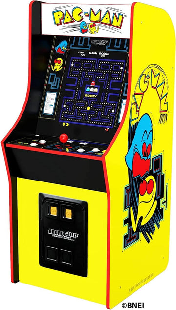 Bandai's "Pac-Man" classic version, featuring 12 games, and an arcade machine that is 4 feet in size.