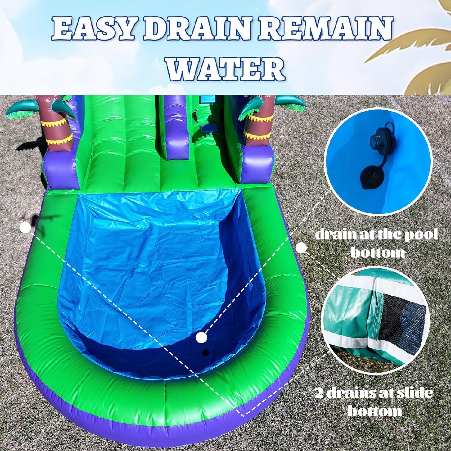 21FT(L) Commercial Grade Water Slide for Adults, (Heavy Duty Full PVC) (Big Splash Water Pool), 750w Blower, Inflatable Waterslide for Backyard, Outdoor Park, 21x9x12ft