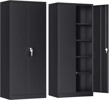 Atripark Metal Storage Cabinet with Lock, 72" Lockable Garage Tool Cabinet with Doors