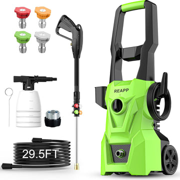 Electric high-pressure cleaning machine, foam sprayer, 4 quick-connect high-pressure nozzles, 2400 pounds/square inch 2.4 gallons/minute powerful cleaning machine, high-pressure cleaning equipment for