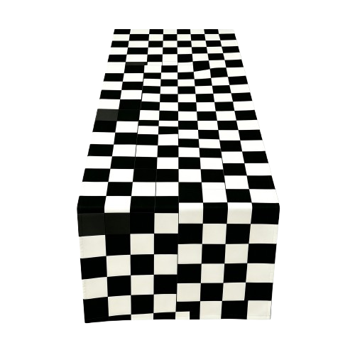 Race Car Table Runner Checkered Polyester