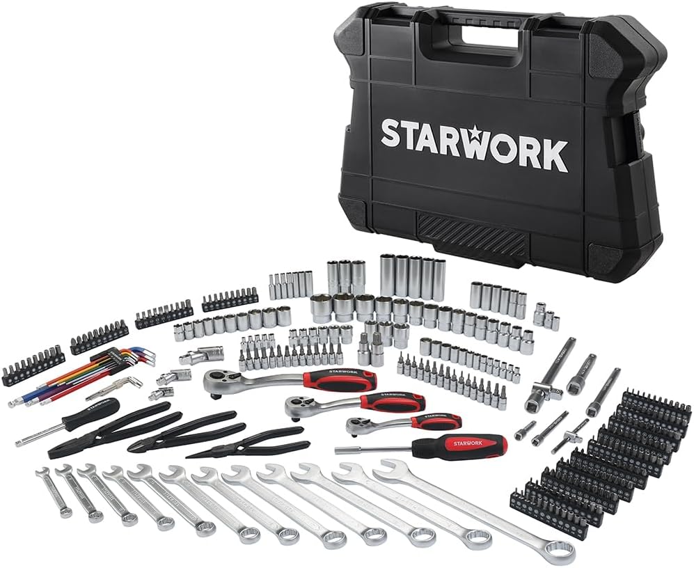 314-Piece Mechanics Tool Set and Socket Set, Professional Metric Set