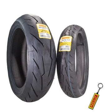 Motorcycle Tires Set – Front 110/70ZR17 & Rear 190/55ZR17 with Bonus Keychain