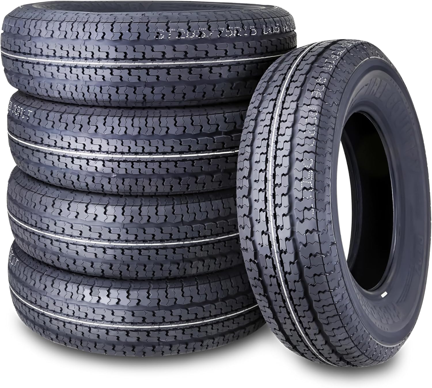 Libra Trailer Parts set of 4 Heavy Duty Trailer Tires ST205/75R15 205 75 15 10-Ply Load Range E Steel Belted Radial w/Scuff Guard