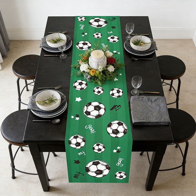 Soccer Table Runner Hexagon Polyester