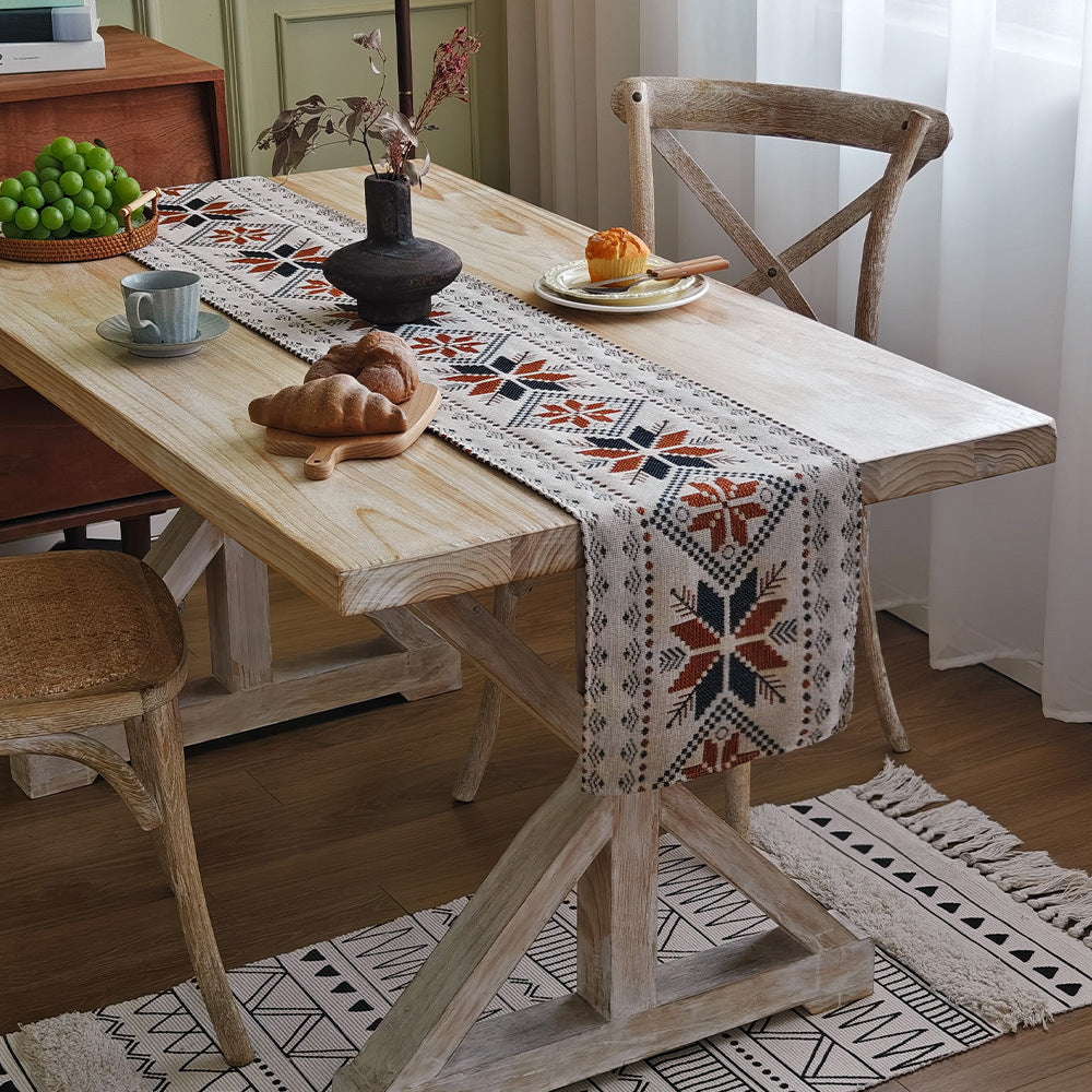 Boho Geometric Table Runner Blend Fabric