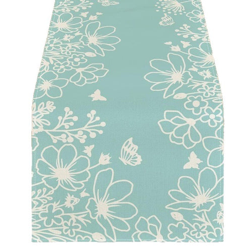 Floral Butterfly Table Runner Polyester
