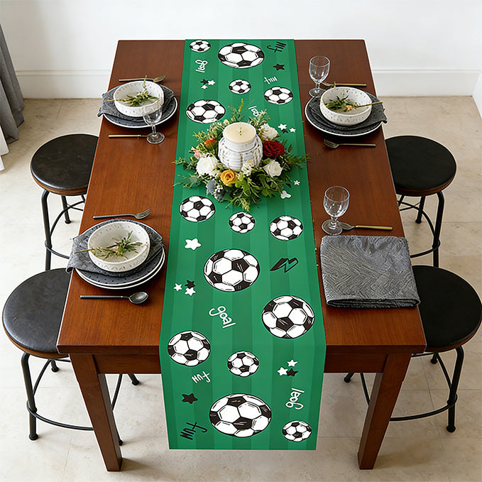 Soccer Table Runner Hexagon Polyester