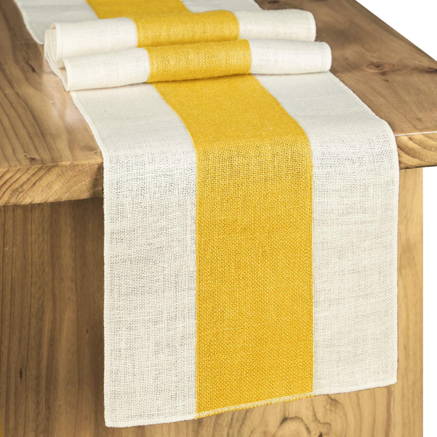 Linen Table Runner – Grey & Ivory Striped