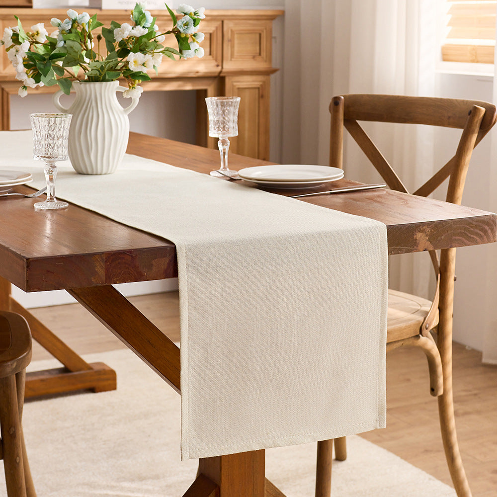 Off White Polyester Table Runner