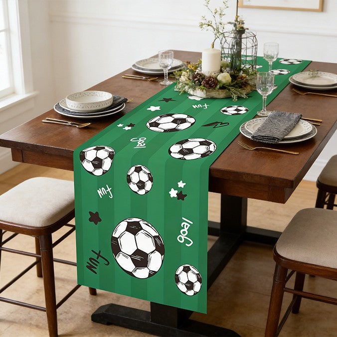 Soccer Table Runner Hexagon Polyester