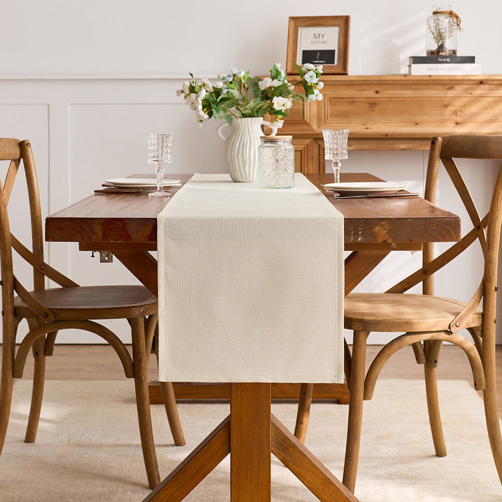 Off White Polyester Table Runner