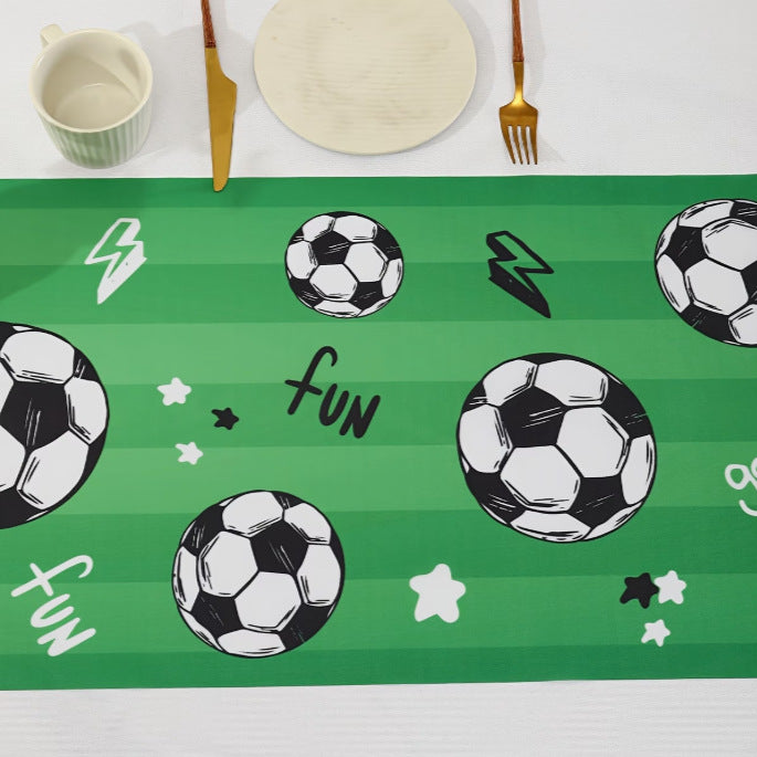 Soccer Table Runner Hexagon Polyester