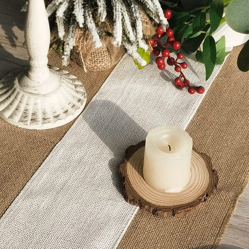 Linen Table Runner – Grey & Ivory Striped
