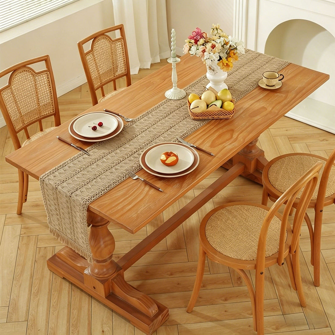 Ramie Table Runner with Fringe