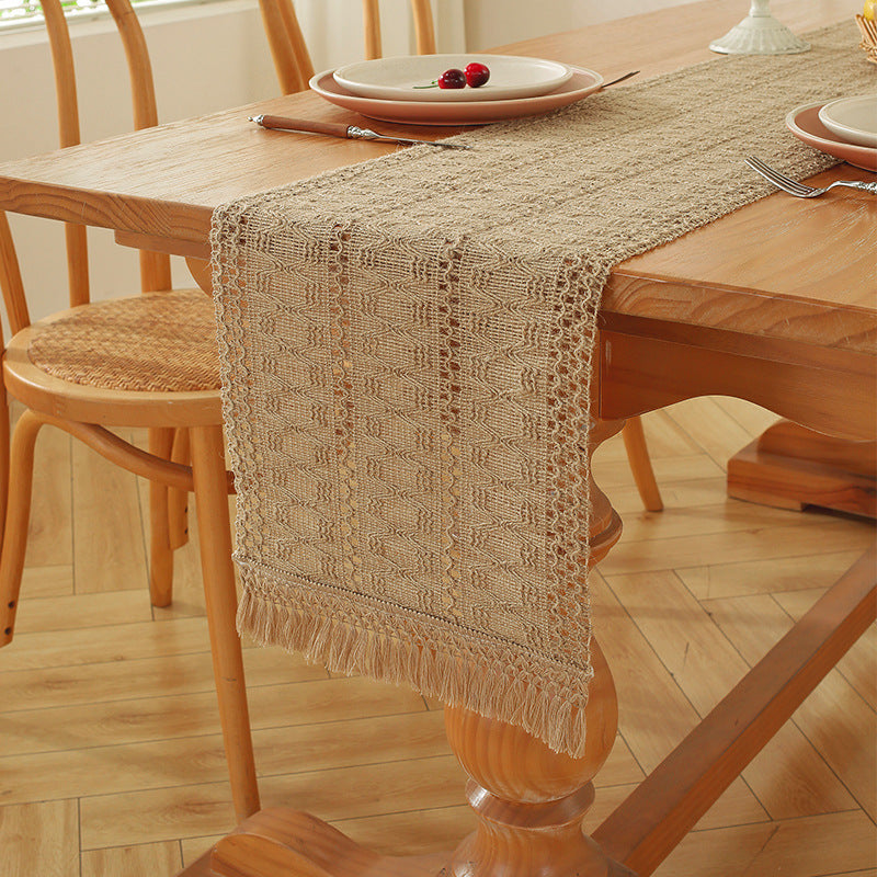 Ramie Table Runner with Fringe