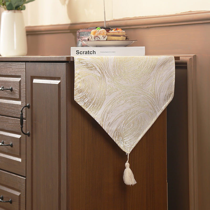 Gold Tassel Table Runner Polyester