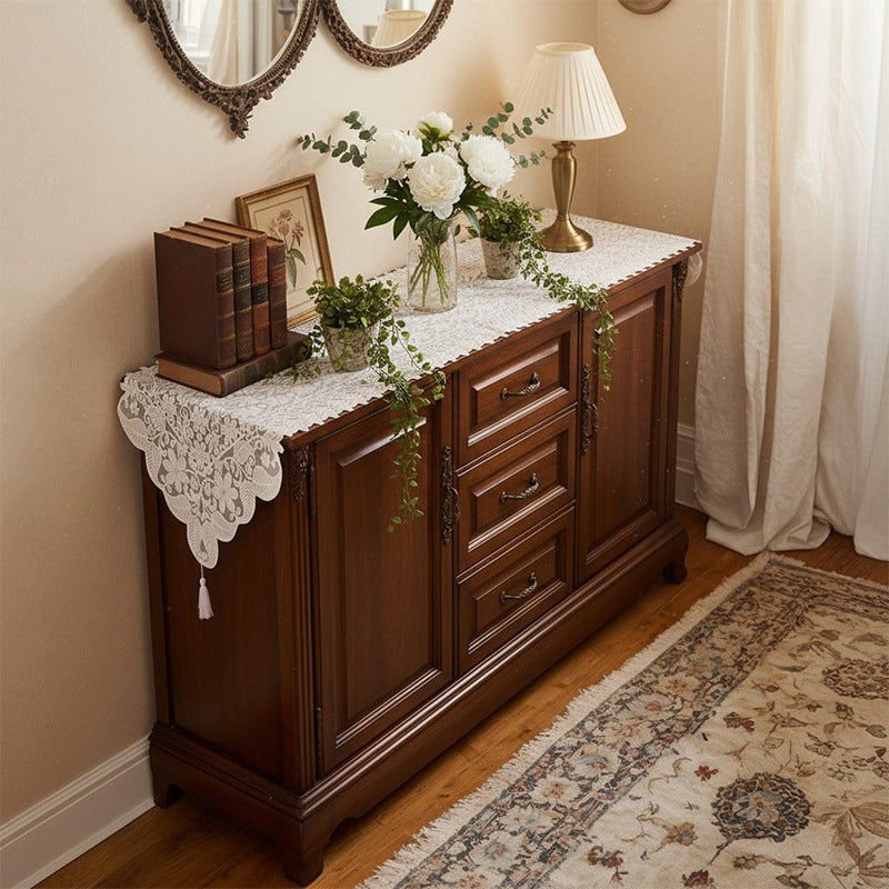 Floral Lace Table Runner with Tassel