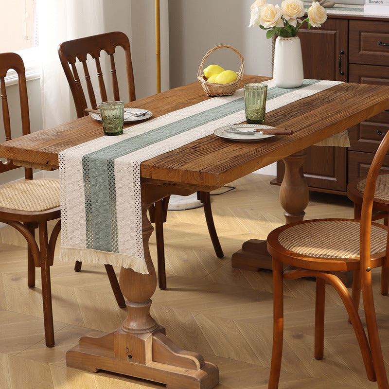 Woven Table Runner with Fringe Polyester
