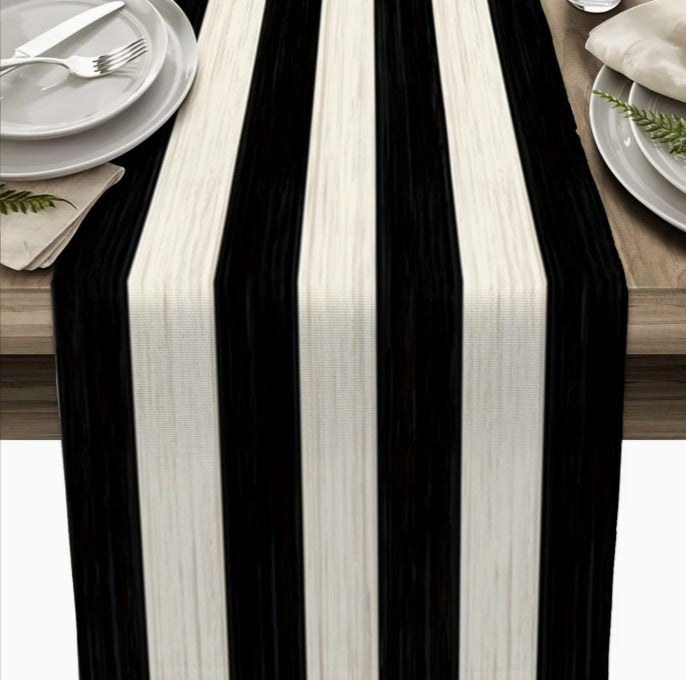 Race Car Table Runner Checkered Polyester