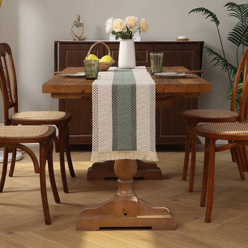 Woven Table Runner with Fringe Polyester