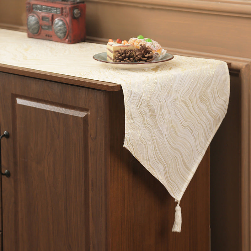 Gold Tassel Table Runner Polyester