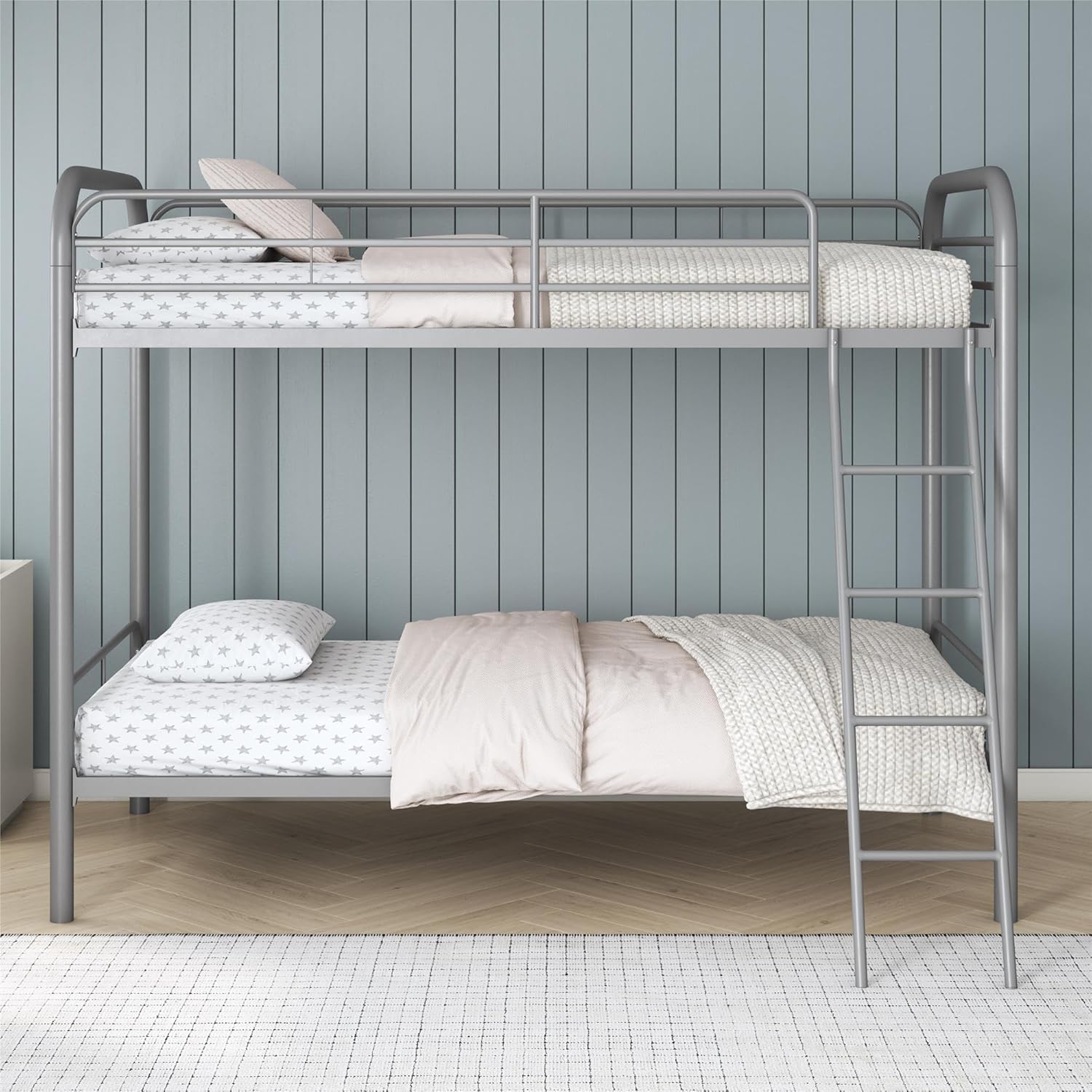 DHP Dusty Twin Over Full Metal Bunk Bed, Off White