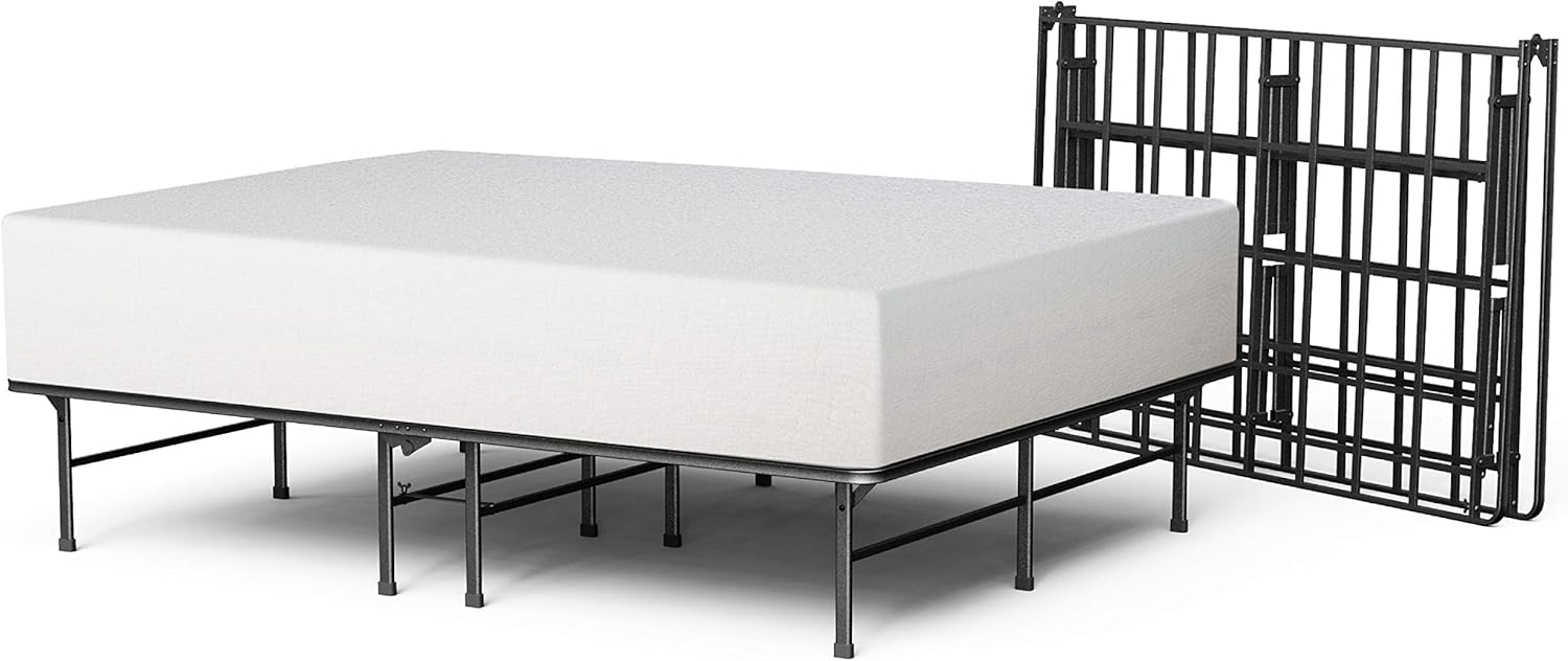 Queen Bed Frame - 14 in SmartBase Elite Metal Bed Frame with Steel Slat Support, Box Spring Replacement, Tool-Free Assembly - Super Heavy Duty Platform Bed Frame with Underbed Storage Space, Queen Size