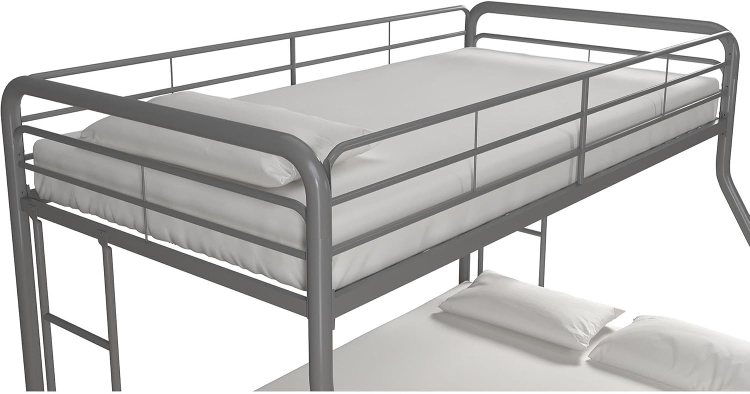 DHP Dusty Twin Over Full Metal Bunk Bed, Off White