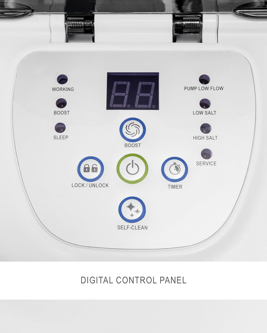 QS1200 Krystal Clear Saltwater Chlorine System for Above Ground Pools: Keeps Water Clear – Reduces Chemical Use – Sleek Control Panel with Buttons – Up to 15000 Gallon Pools