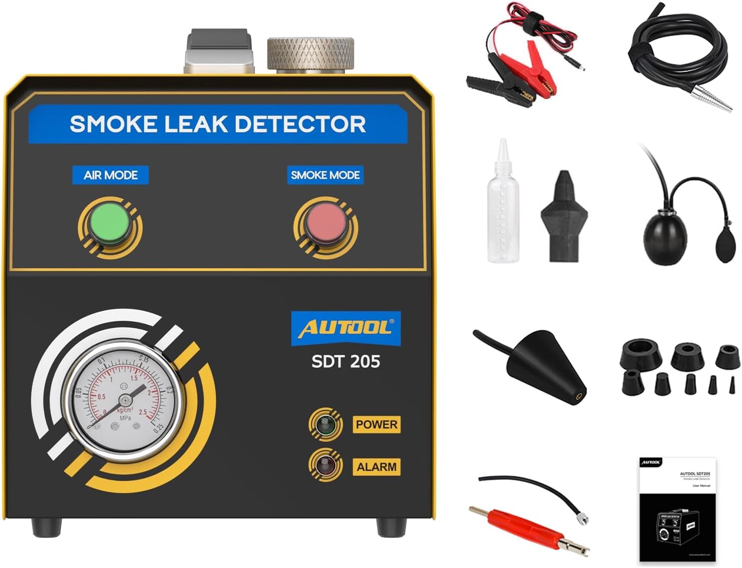 Smoke Machine Automotive Leak Detector,Evap Vacuum Smoke Diagnostic Tester,Pipeline Fuel Leakage Detector Compatible with 12V Vehicles
