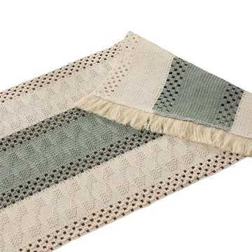 Woven Table Runner with Fringe Polyester